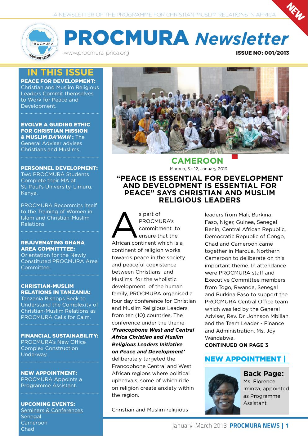 PROCMURA Newsletter - January to March 2013
