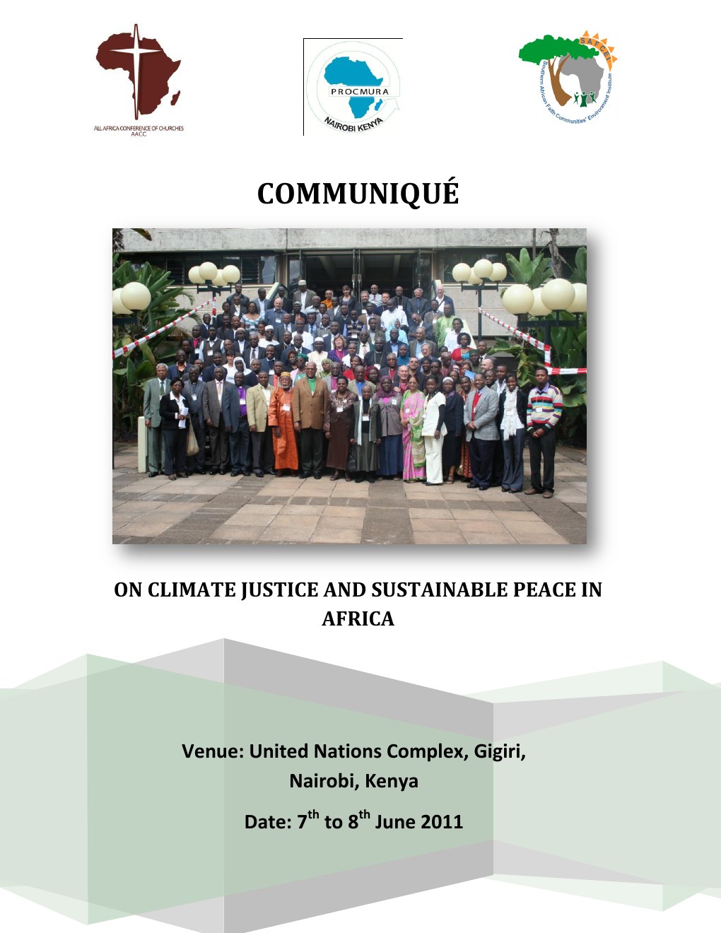 Climate Justice and Sustainable Peace Communiqué 2011